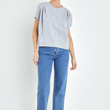 Pleated Short Sleeve T-Shirt