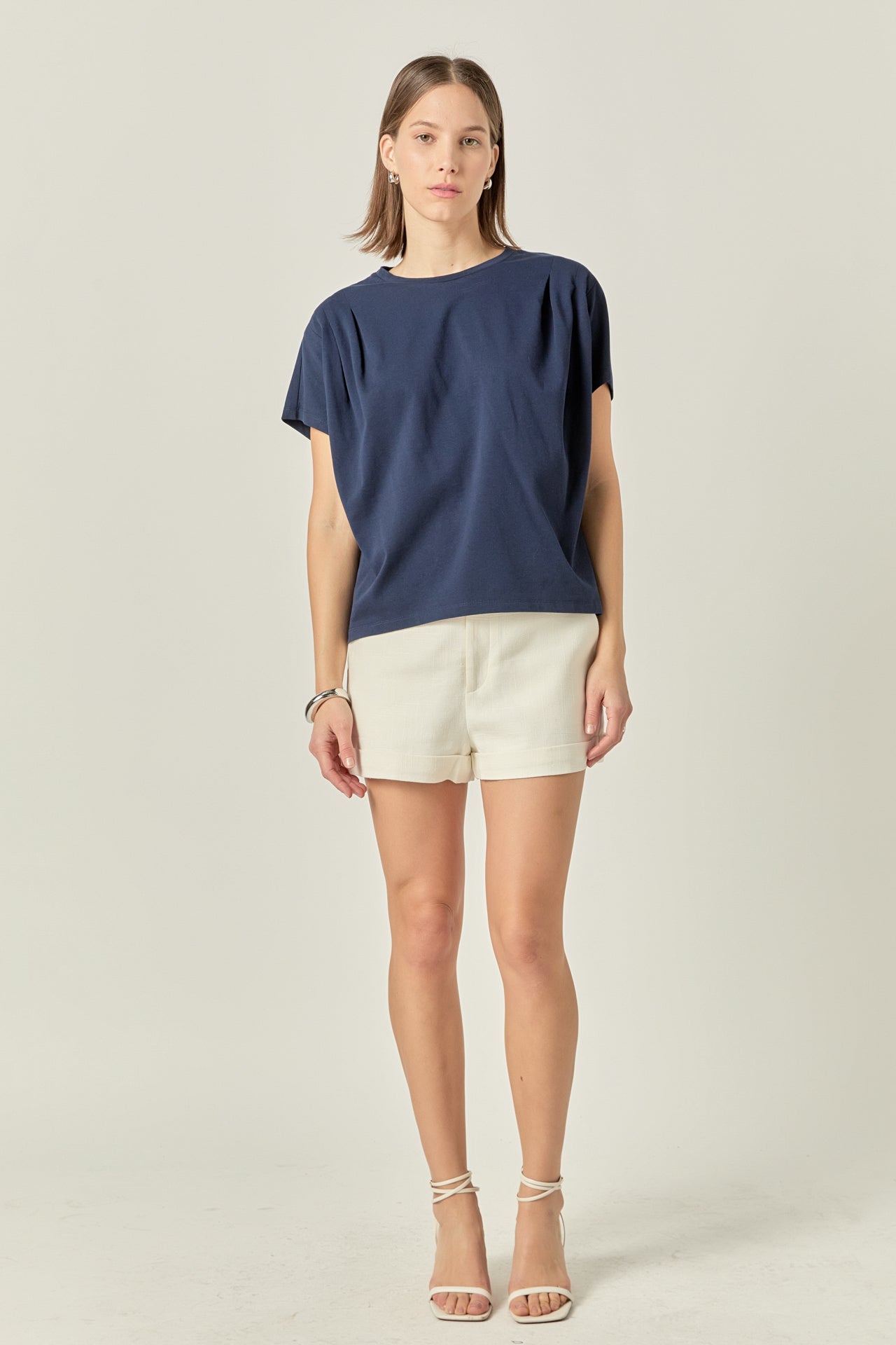 Pleated Short Sleeve T-Shirt