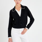 Pearl Trim Vasity Cardigan