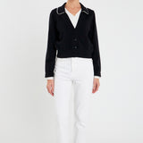 Pearl Trim Vasity Cardigan