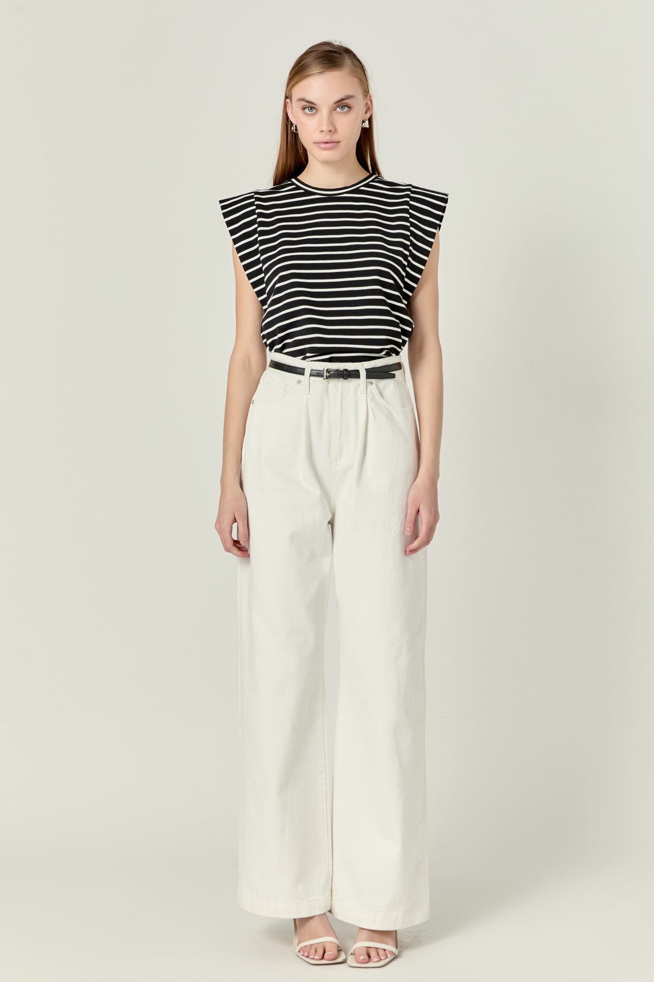 Stripe Sleeveless T-shirt