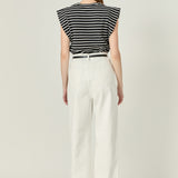 Stripe Sleeveless T-shirt