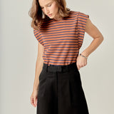 Stripe Sleeveless T-shirt