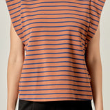 Stripe Sleeveless T-shirt