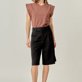 Stripe Sleeveless T-shirt