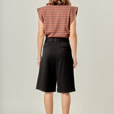Stripe Sleeveless T-shirt