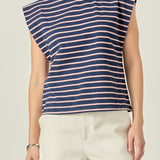 Stripe Sleeveless T-shirt