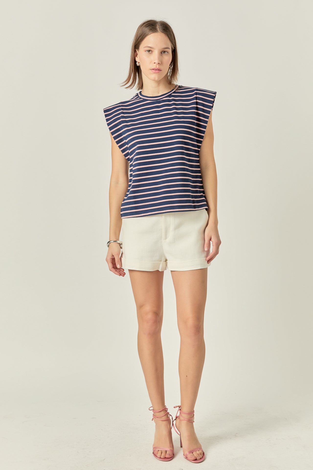 Stripe Sleeveless T-shirt