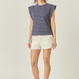 Stripe Sleeveless T-shirt