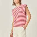 Stripe Sleeveless T-shirt