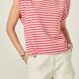 Stripe Sleeveless T-shirt