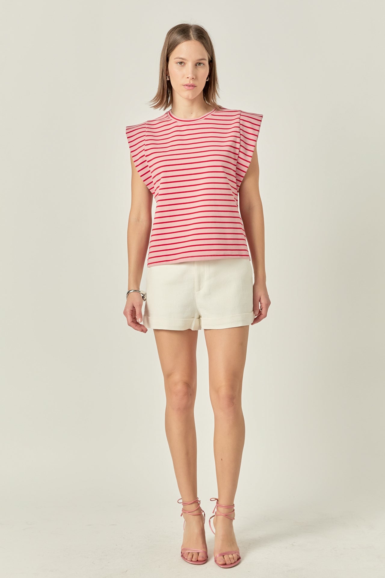 Stripe Sleeveless T-shirt