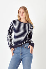 Load image into Gallery viewer, Stripe Drop Shoulder Sweatshirt
