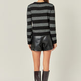 Mixed Lurex Stripe Knit Top