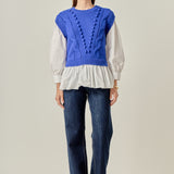 Mixed Media Cable Sweater