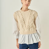 Mixed Media Cable Sweater