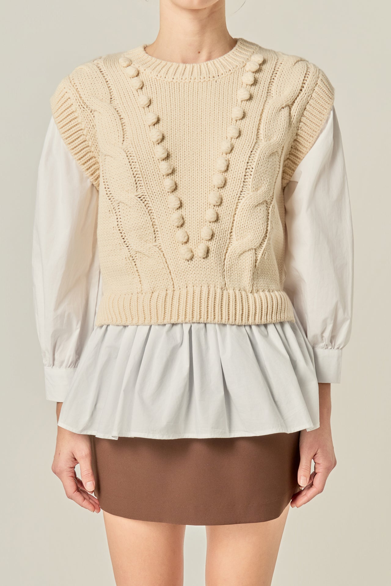 Mixed Media Cable Sweater – English Factory