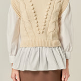 Mixed Media Cable Sweater