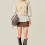 Mixed Media Cable Sweater