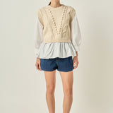 Mixed Media Cable Sweater