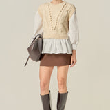 Mixed Media Cable Sweater