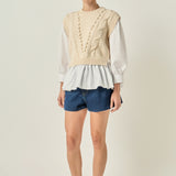 Mixed Media Cable Sweater