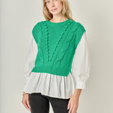 Mixed Media Cable Sweater