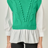Mixed Media Cable Sweater