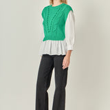 Mixed Media Cable Sweater