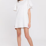 Woven Mixed Flare Sleeves Dress- Sold Out