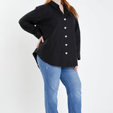 Plus Size Oversize Collared Shirt