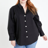 Plus Size Oversize Collared Shirt