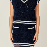 Chenille Contrast Vest