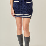 Chenille Contrast Mini Skirt