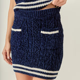 Chenille Contrast Mini Skirt