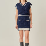 Chenille Contrast Mini Skirt