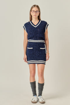 Chenille Contrast Mini Skirt