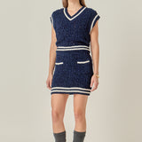 Chenille Contrast Mini Skirt