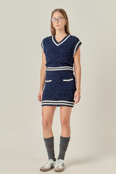 Chenille Contrast Mini Skirt