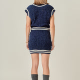 Chenille Contrast Mini Skirt