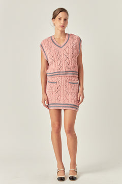 Chenille Contrast Mini Skirt
