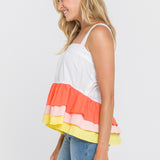 Color Block 3 Tiers Top