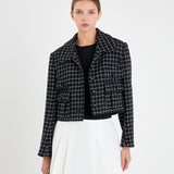 Collar Detail Tweed Jacket