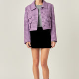 Collar Detail Tweed Jacket