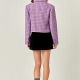 Collar Detail Tweed Jacket