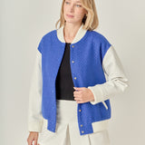 Tweed PU Bomber Jacket