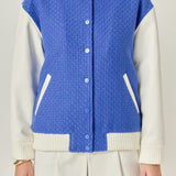 Tweed PU Bomber Jacket