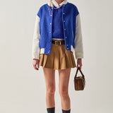 Tweed PU Bomber Jacket