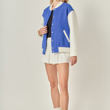 Tweed PU Bomber Jacket