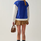 Tweed PU Bomber Jacket